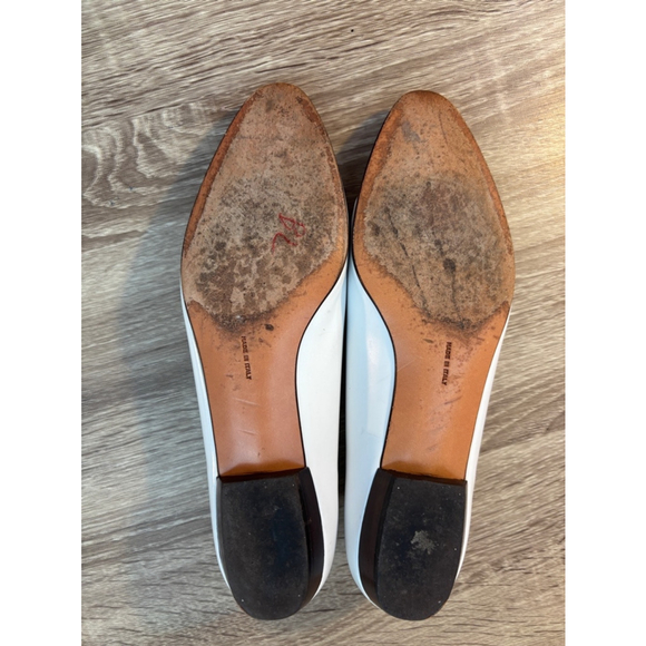 Salvatore Ferragamo Vintage White Ballet Flats With Gold Detail Women's Size 9.5 - Picture 12 of 14